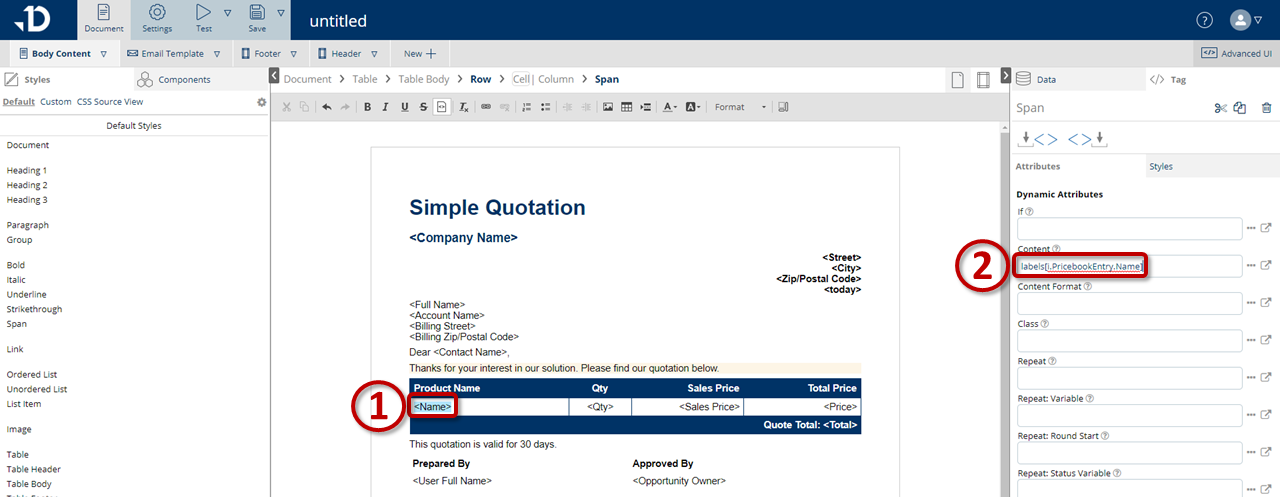 Dynamically populated fields with Salesforce data